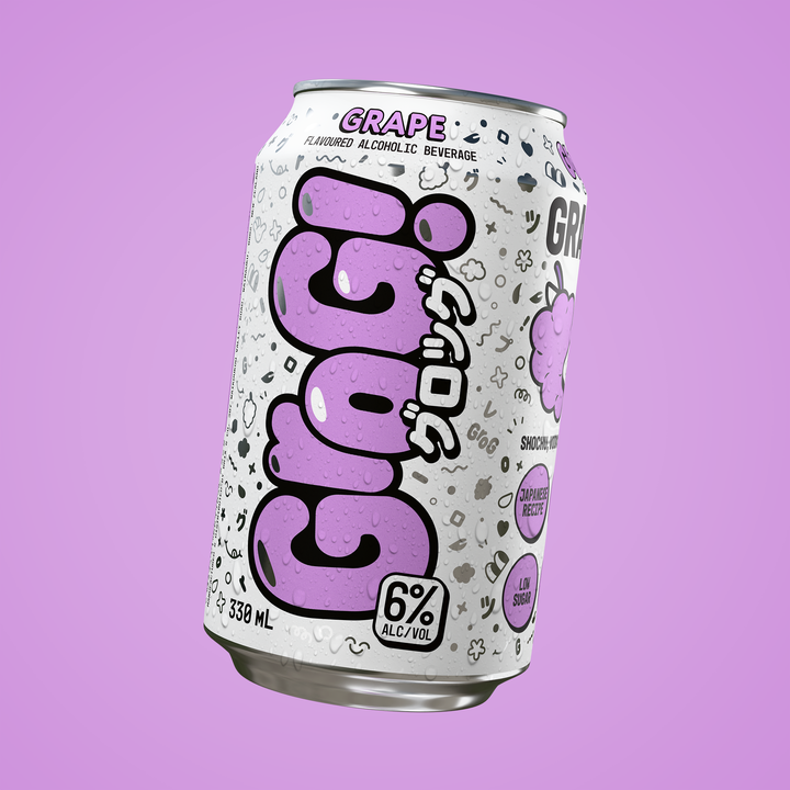Grog Grape flavour splash artwork