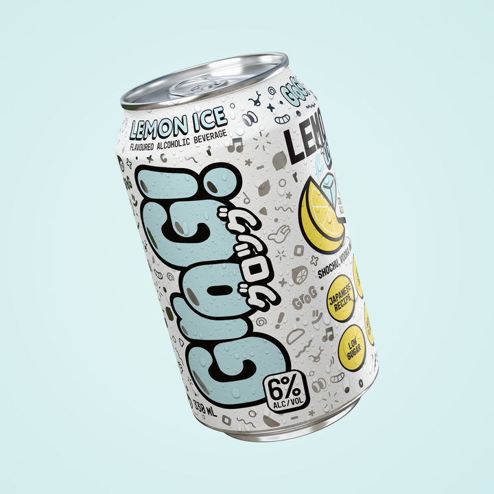 Grog Lemon Ice flavour splash artwork