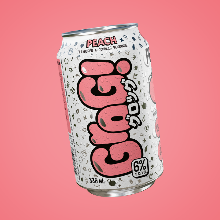 Grog Peach flavour splash artwork